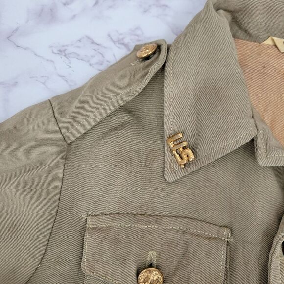 Esskay Vintage WWII Style Kids Tan Military Style Jacket Size 4T - Picture 5 of 13